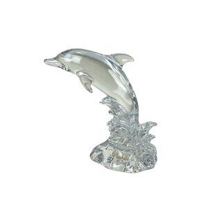 Princess House Wonders of the Wild Dolphin Figure Germany 24% Lead Crystal Gift